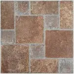 Tivoli Brick Pavers 12"x12" Self Adhesive Vinyl Floor Tile, 45 Tiles/45 sq. ft., 12x12 - Contemporary - Vinyl Flooring - by VirVentures | Houzz