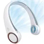 CIVPOWER Portable Neck Fan,Hands Free Bladeless Fan,Cooling Personal Fan,3 Speeds Adjustment,78 Air Outlet,Headphone Design,Rechargeable, USB Powered Neck Fan for Outdoor Indoor-Dark Blue