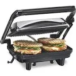 Hamilton Beach Panini 25460Z: Nonstick Grill & Sandwich Maker, 1400W, Silver, Hand Wash, Metal, 1-Year Warranty