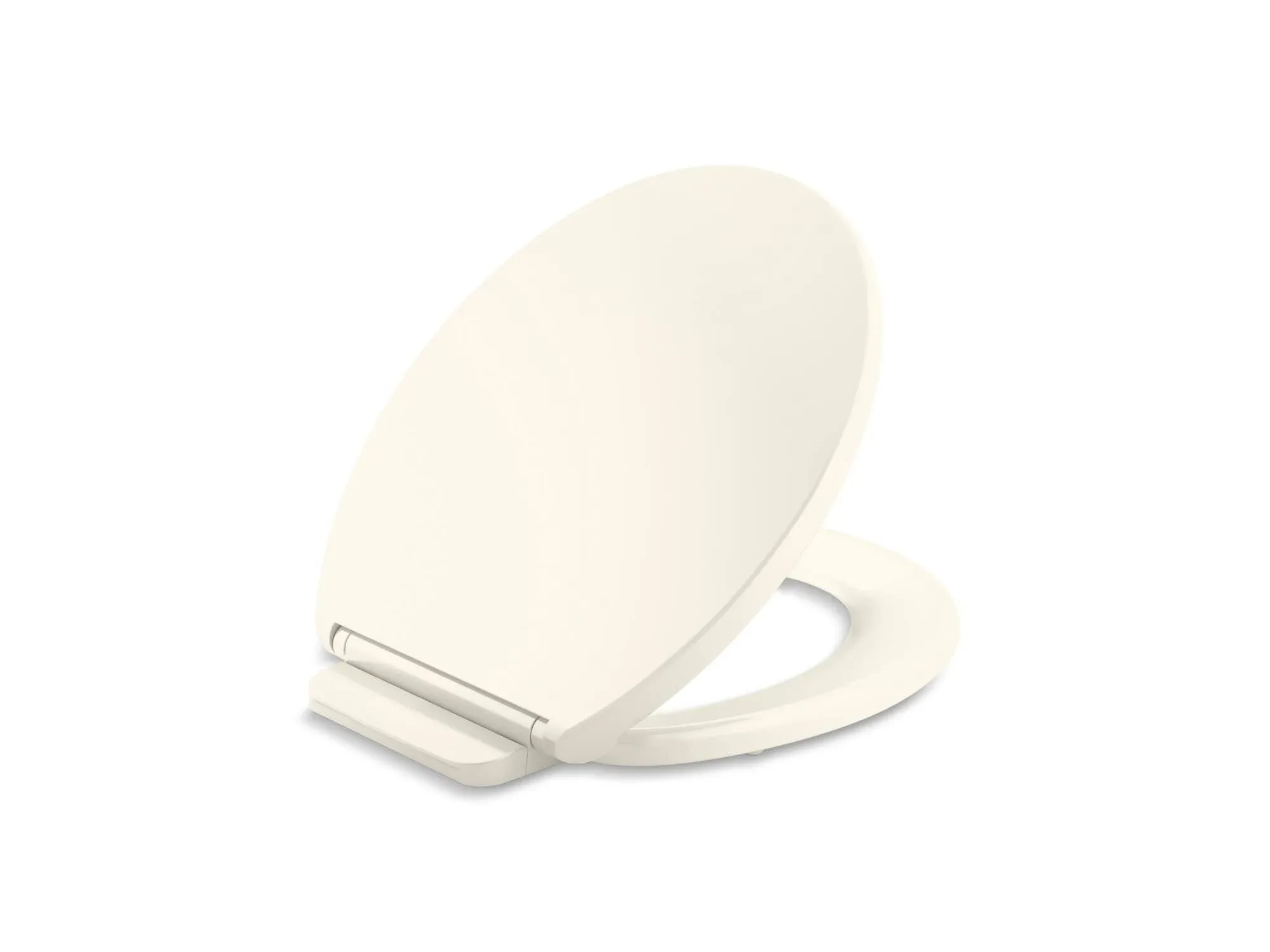 KOHLER 27332-96 Glissade Quiet Close Round Toilet Seat with ReadyLatch Hinge, Soft Close Toilet Seat Round, Toilet Seats for Standard Toilets, Biscuit