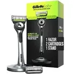 Gillette Labs 男士去角质剃须刀金色版 - 1 个手柄,2 个刀片补充装