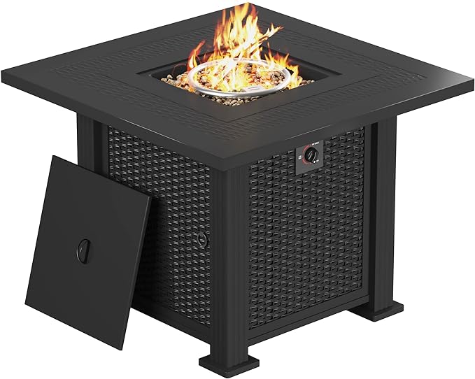 Greesum 43 Inch Outdoor Gas Fire Pit Table, 50,000 BTU Steel Propane Firepit ...