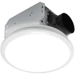Homewerks 7141-50 Bathroom Fan Integrated LED Light Ceiling Mount Exhaust Ventilation 0.7 Sones 50 CFM, White