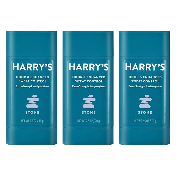 Harry's Extra - Strength Antiperspirant - Odor & Enhanced Sweat Control Antiperspirant for Men - Stone, Pack of 3
