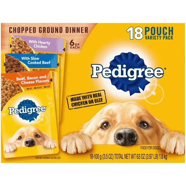 Pedigree Choice Cuts in Gravy Adult Soft Wet Meaty Dog Food Variety Pack (18) 3.5 oz. Pouches