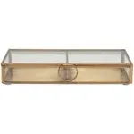 Creative Co-Op Brass & Glass Display Storage Box, Brass