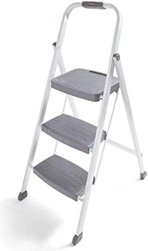 Rubbermaid RMS-3 Step Stool, 3-Step, Steel - Quantity 1