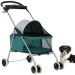Bestpet Posh Pet Stroller with Cup Holder, Orange