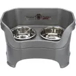 Deluxe Neater Feeder Mess-Proof Dog Food & Water Elevated Feeder, Gunmetal / Large / No