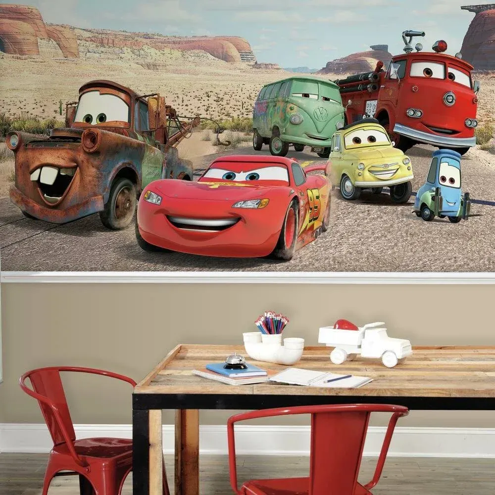 RoomMates JL1412M Disney Cars Desert XL Chair Rail Prepasted Mural, 6 x 10.5'