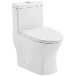 Sublime II 10 in. Rough-in 1-piece 1.1/1.6 GPF Dual Flush Elongated Toilet in Glossy White, Seat Included