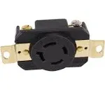 Journeyman-pro 2410 NEMA L14-20R, 20A 125/250 Volt, Flush Mounting Locking Wall Receptacle Socket/Outlet, Black Industrial Grade, Grounding Welding/