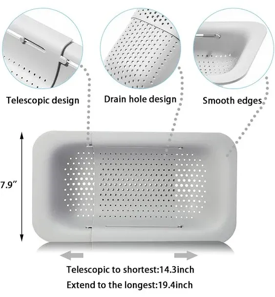 Collapsible Sink Colanders and Strainers Basket Over The Sink Colander ...