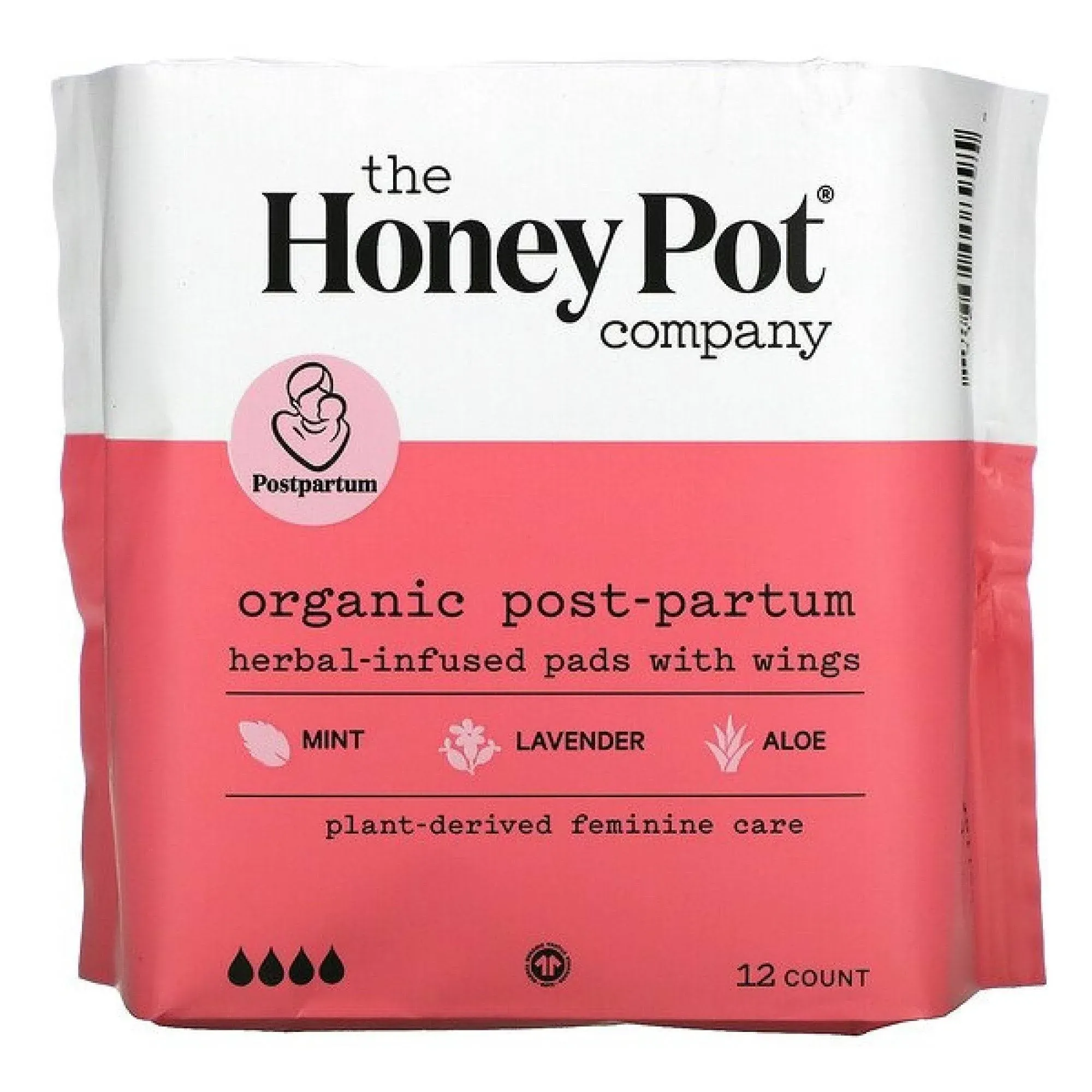 The Honey Pot - Pads Post-Partum Herbal - 12 ct