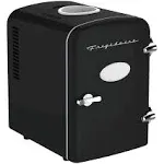 Frigidaire® 6+1-Can 48-Watt Retro Mini Portable Fridge with Top-Mounted Active-Cooling Can Holder