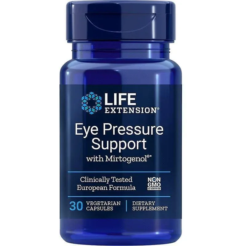 Life Extension Eye Pressure Support with Mirtogenol - Eye Health Supplement for Healthy Eye Pressure - with French maritime pine bark – Gluten-free, vegetarian, non-GMO - 30 capsules