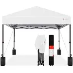 Best Choice Products 10x10ft Easy Setup Pop Up Canopy Instant Portable Tent w/ 1-Button Push, Carry Case - Light Gray