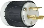 Legrand Pass & Seymour L630PCCV3 Turnlok Industrial Spec Grade Locking Plug, 30 Amp 250V, NEMA L6-30P, Black/White (1 Count)