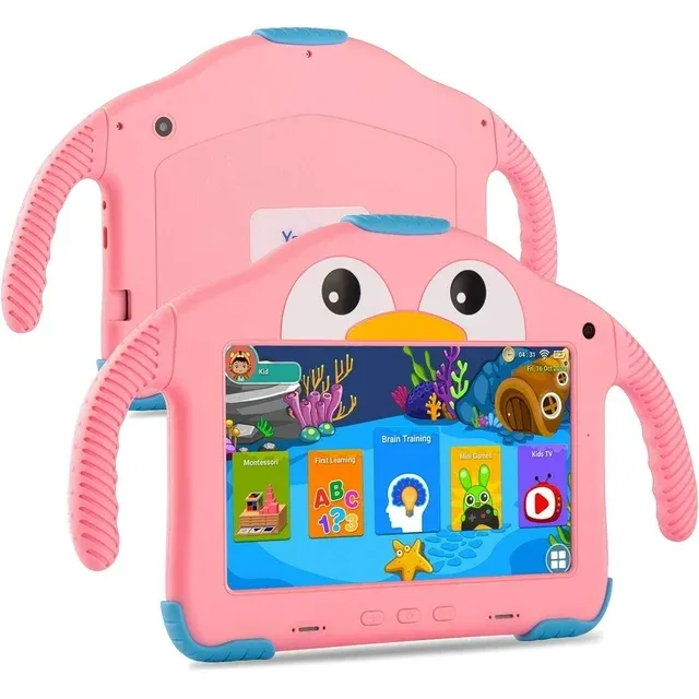 YosaToo Tablet for Toddlers Tablet Android Kids Tablet with WiFi Dual Camera 1GB 32GB Storage 1024 x 600 Screen Parental Control Google