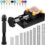 37 Pieces Hand Drill Tool Set, Pin Vise Hand Drill, Miniature Drill Mini Twist