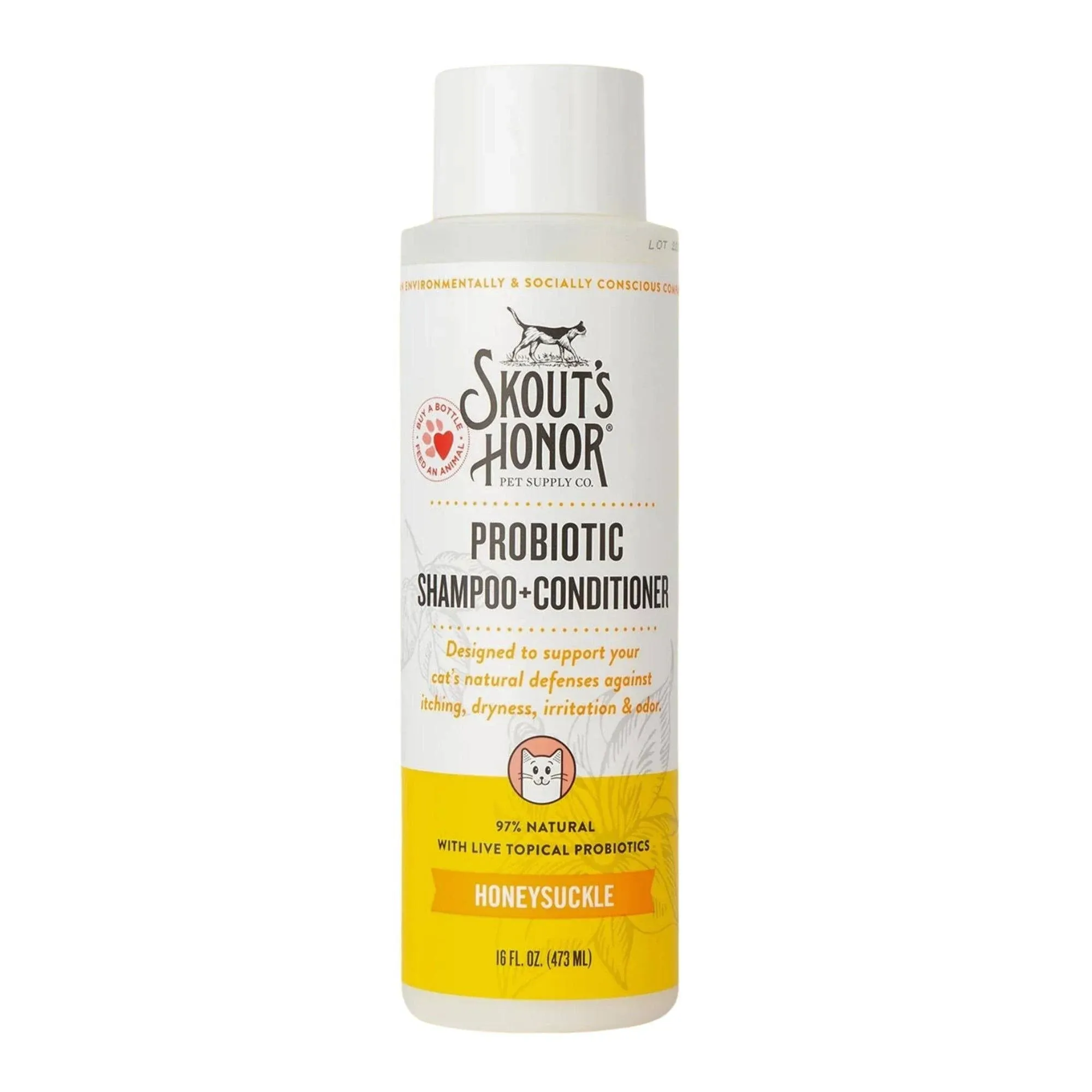 Skout's Honor Probiotic Shampoo + Conditioner Honeysuckle Scented for Dogs & Cats 16 oz