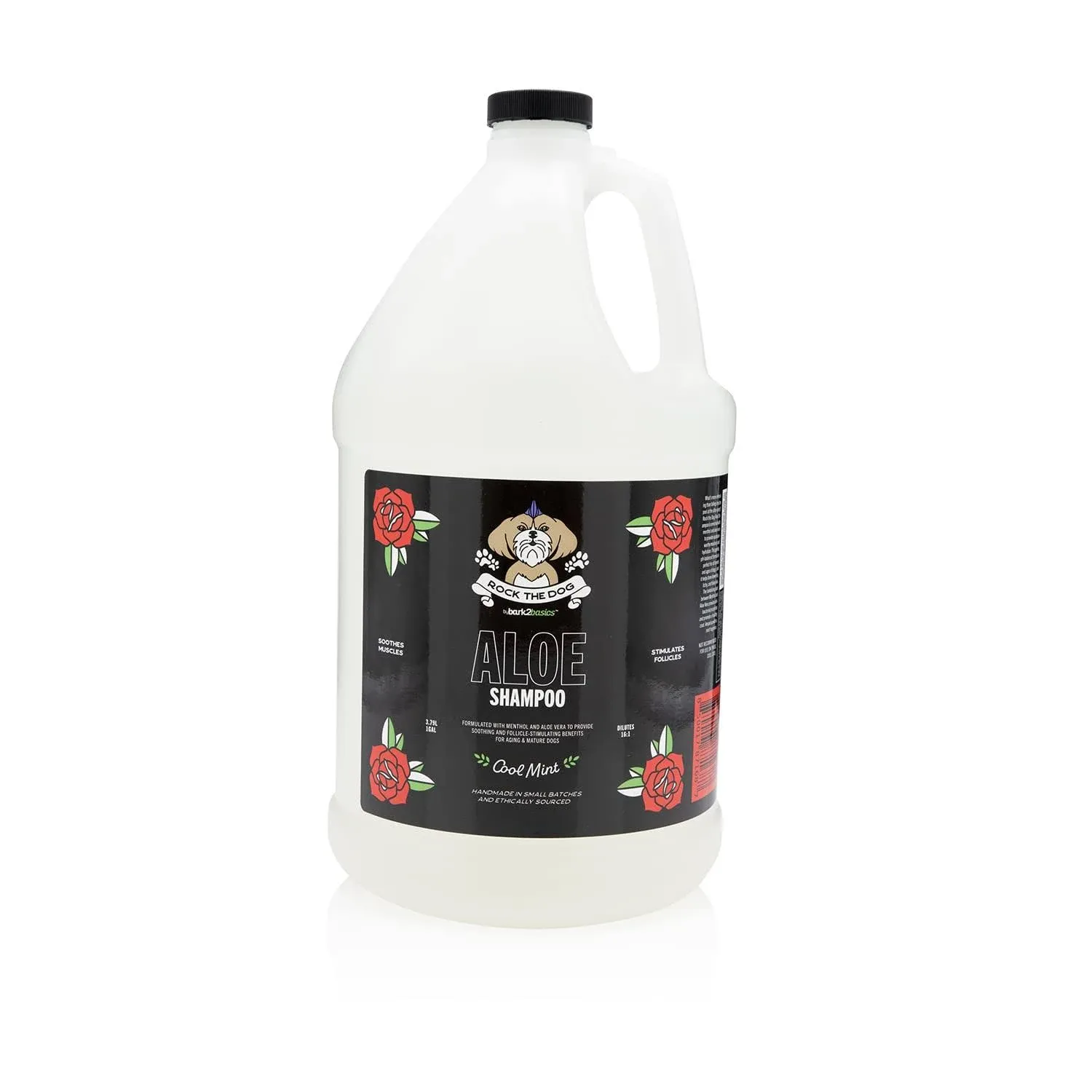Bark2Basics Rock The Dog Aloe Pet Shampoo, 1 Gallon - Enriched with Menthol f...