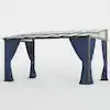 10 ft. x 12 ft. Gray Hardtop Sloping Pitched Roof Gazebo with Curtain Grey