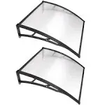 Yescom 2 Whole 40"x40" Clear Door Window Awning Outdoor Canopy Polycarbonate Hollow Sheet Patio Cover UV Rain Snow Protection