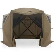 EAGLE PEAK 12x12 ft Portable Pop Up Canopy Tent with 2 Wall Panels, 6 Sided Gazebo Outdoor Camping Screen Tent, Green