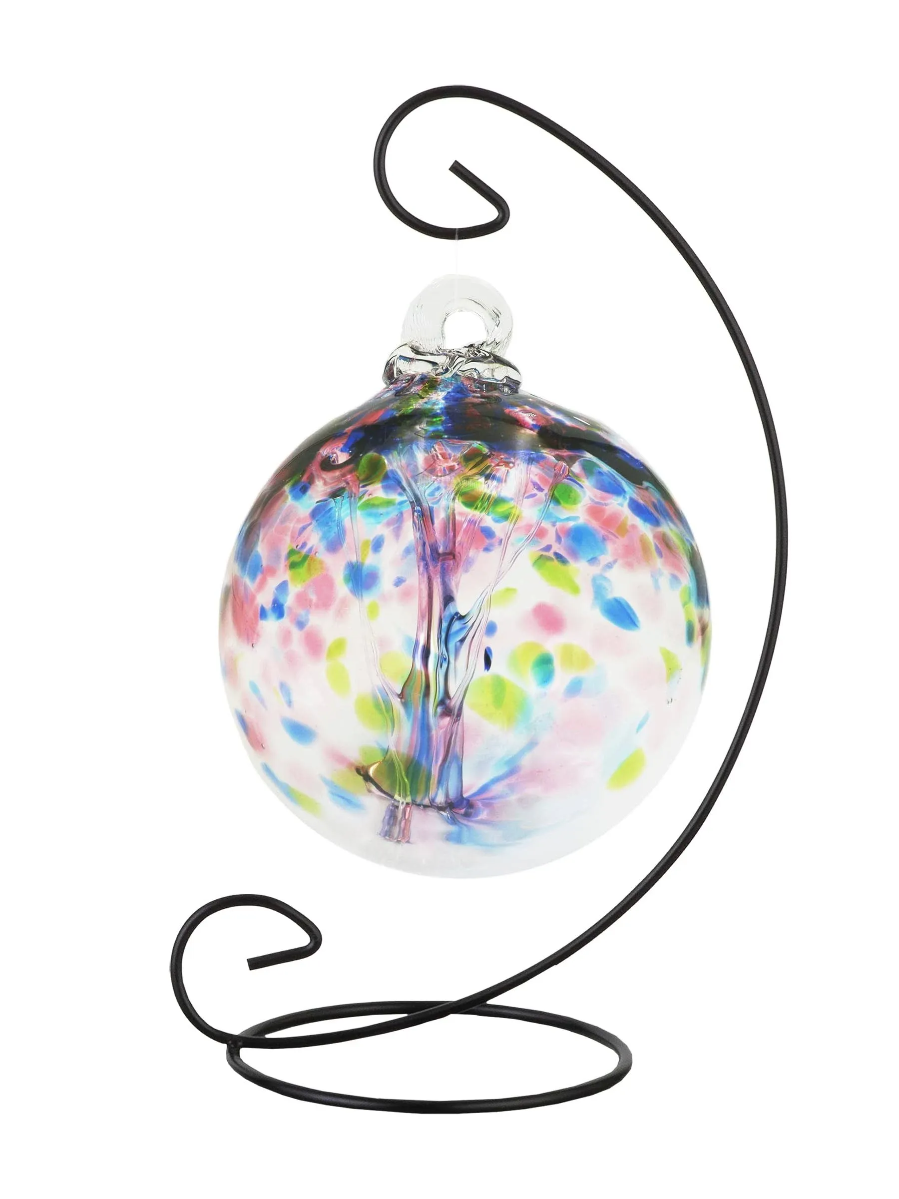 Dale Tiffany Rainbow Tree of Life Hand Blown Art Glass Ornament