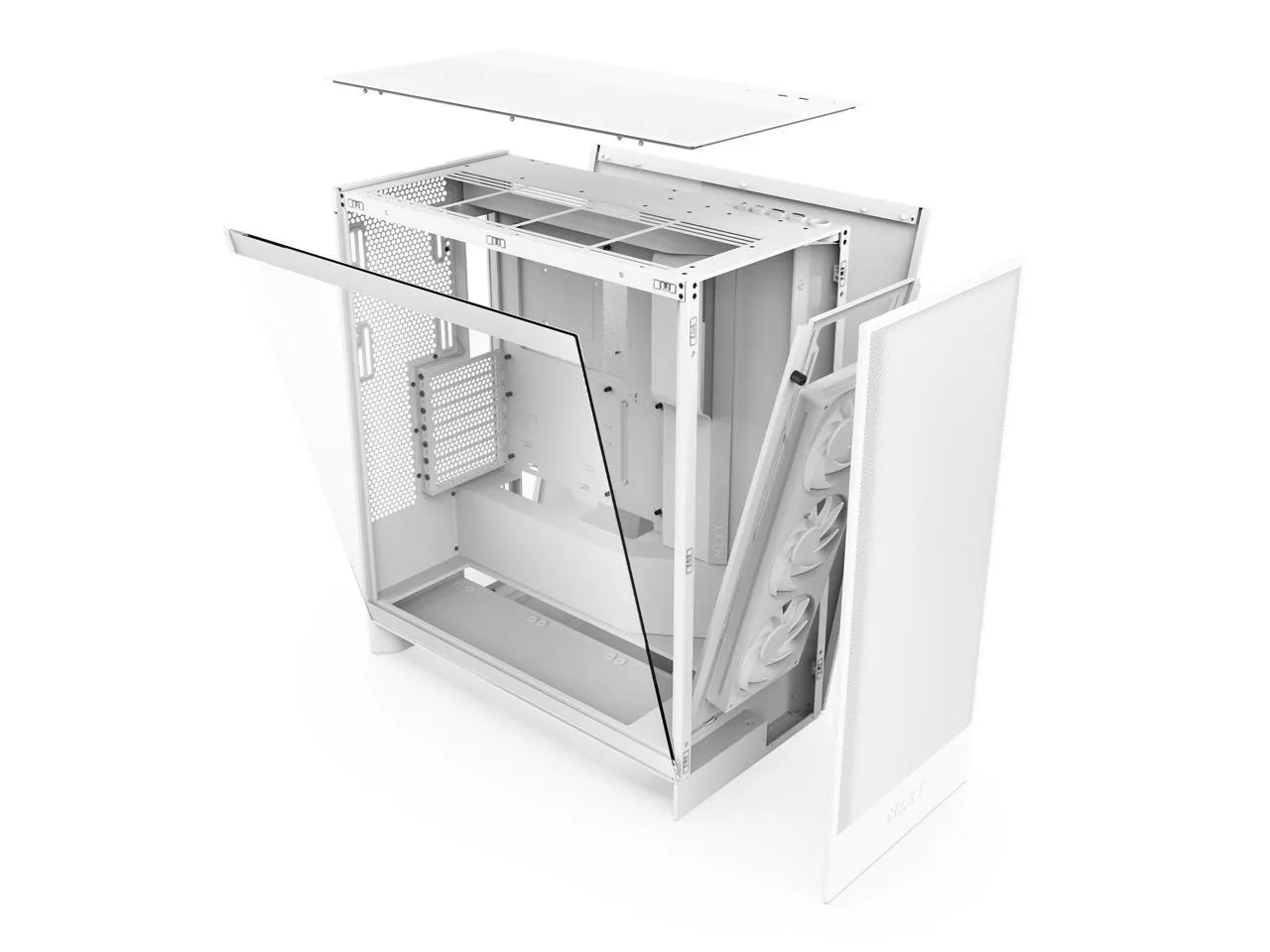 NZXT H7 Flow (2024) Tempered Glass ATX Mid-Tower Computer Case - White