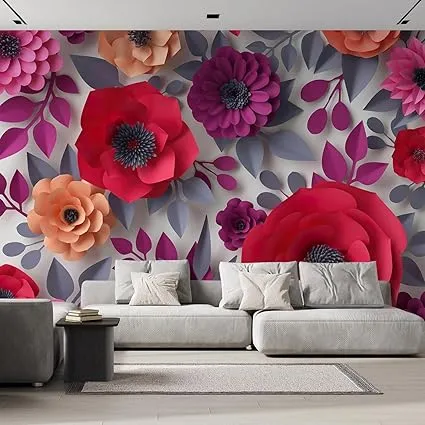 IDEA4WALL Peel & Stick Floral Wall Mural