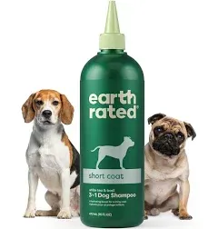 Earth Rated Coat-Specific 3-in-1 Short-Haired Dog Shampoo, Conditioner & Deodorizer, Formulated to Moisturize and Tackle Shedding, Refreshing White Tea & Basil Scent, 16 oz.