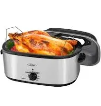 Sunvivi 26 Quart Electric Roaster Oven Turkey Roaster with Lid Electric Roasters with Removable Pan Large Roaster,Visible & Self-basting Lid