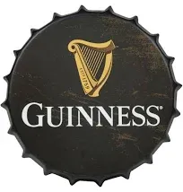 Guinness Vintage Aluminum Bottle Cap Sign