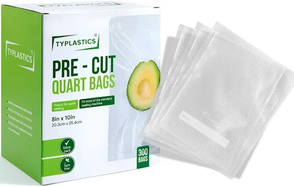 TYPLASTICS Quart 300 Count Vacuum Sealer Bags