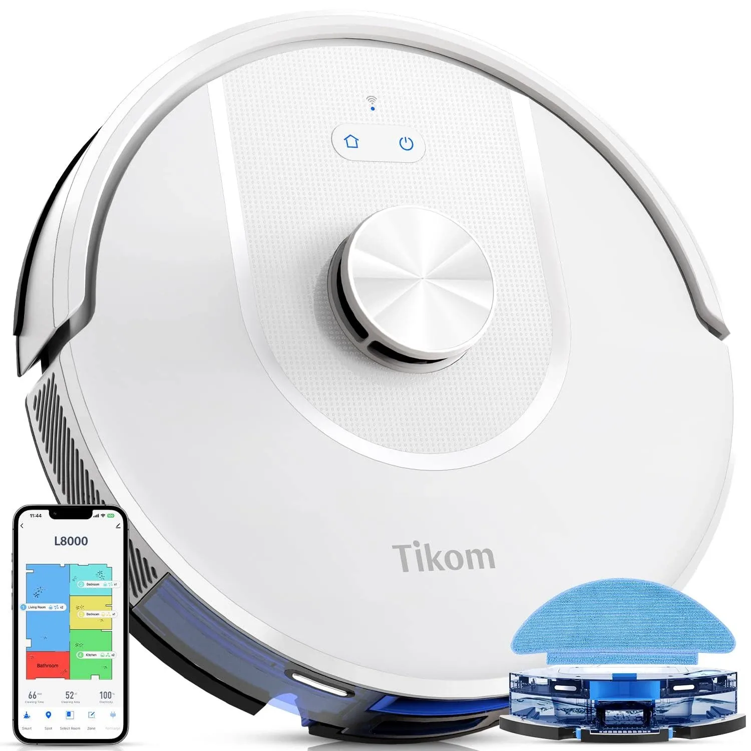 Tikom Robot Aspiradora Y Trapeador, L8000 Laser Lidar Naviga