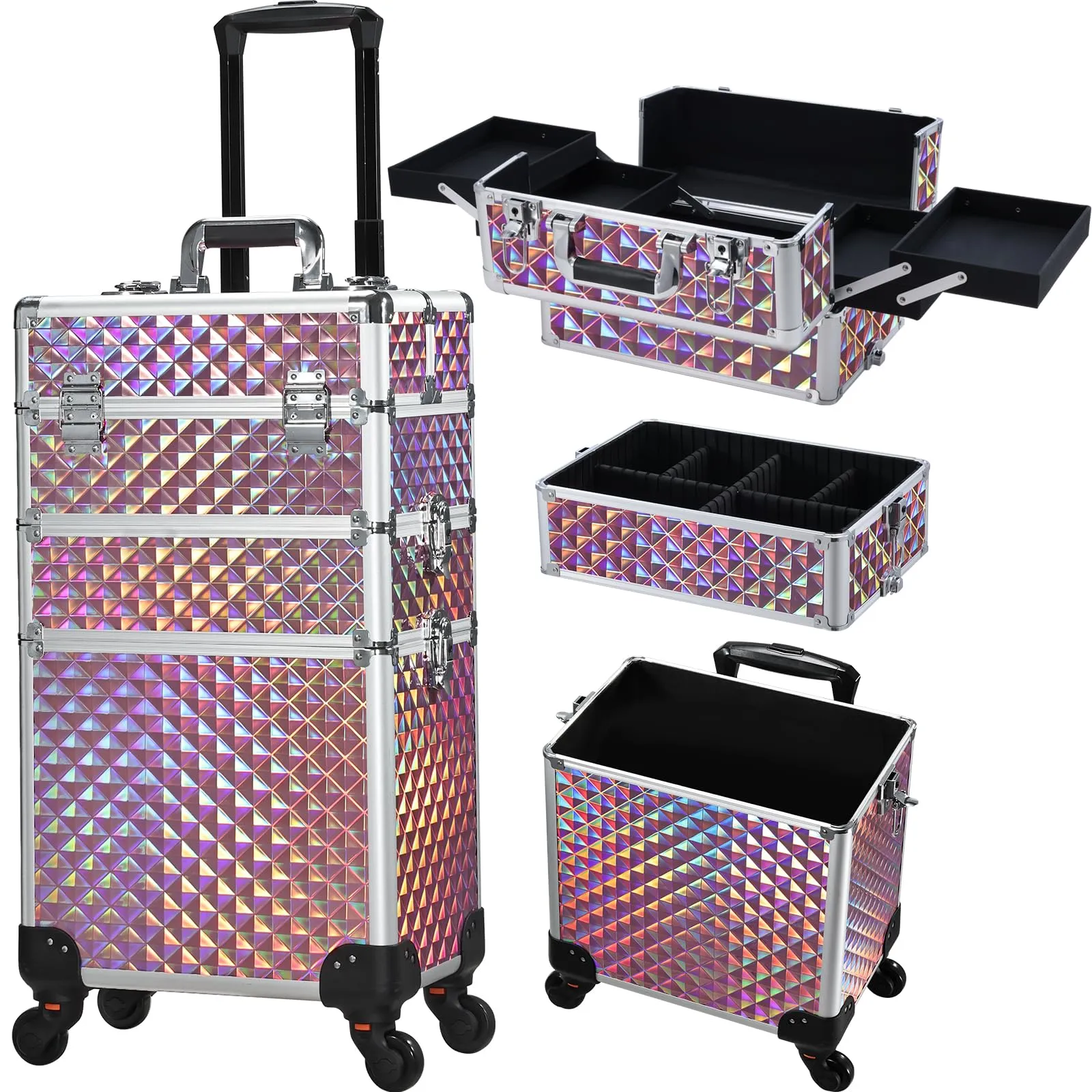 Frenessa 3 in 1 Rolling Makeup Train Case