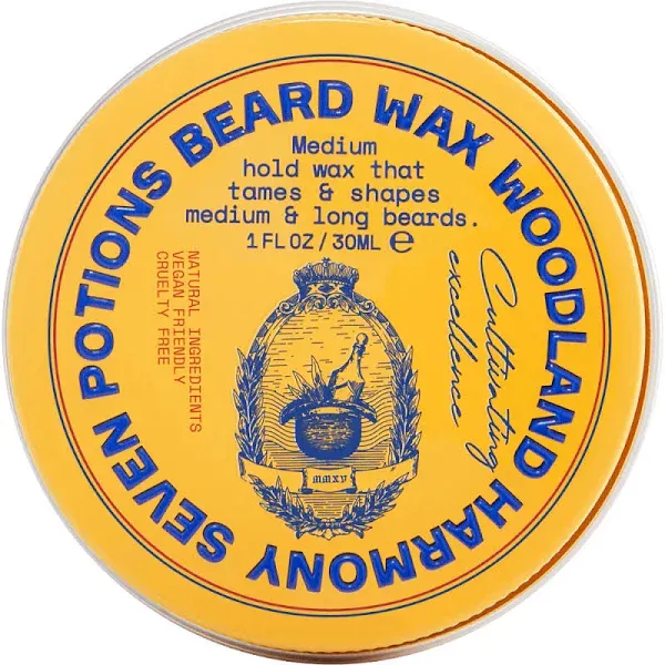 Seven Potions Beard Wax 1 oz. Natural Beard Styling Wax for Medium Hol