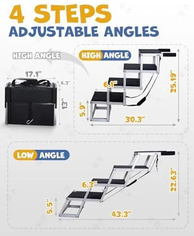 Jovrun Foldable Dog Car Ramp for Large Dogs