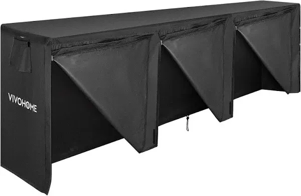 Vivohome Firewood Log Rack Cover, Heavy Duty 600D Oxford Outdoor Storage Cover with Zipper and Hook Loop Tape