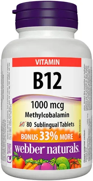 Webber Naturals B12 1000 mcg Sublingual