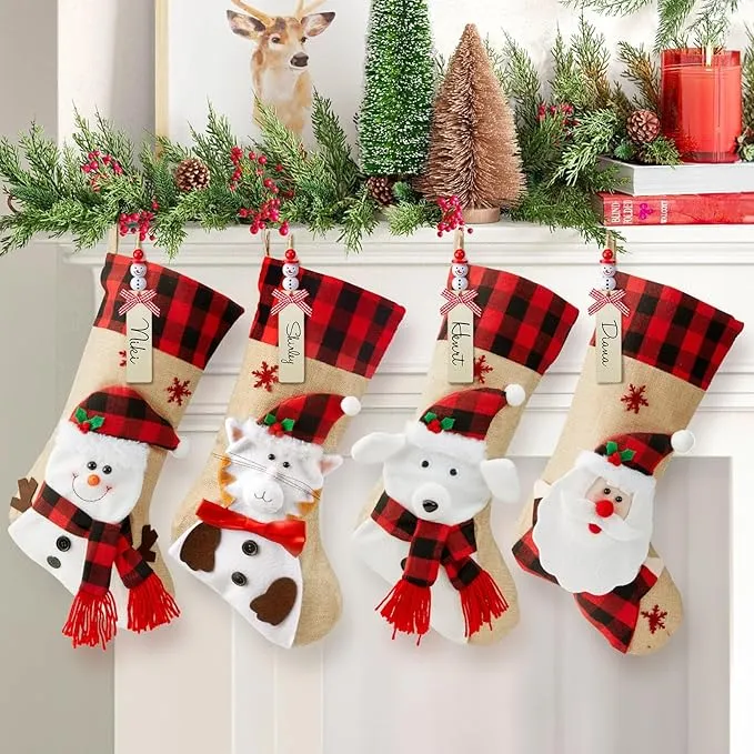Personalized Name Tags Pack of 4 18 inch Christmas Garters