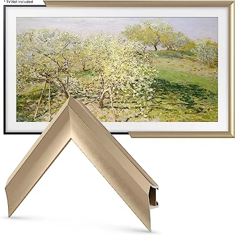 Deco TV Frames Alloy Prismatic - Pale Gold Bezel Compatible ONLY with Samsung The Frame TV (43", Fits 2021-2023 Frame TV)