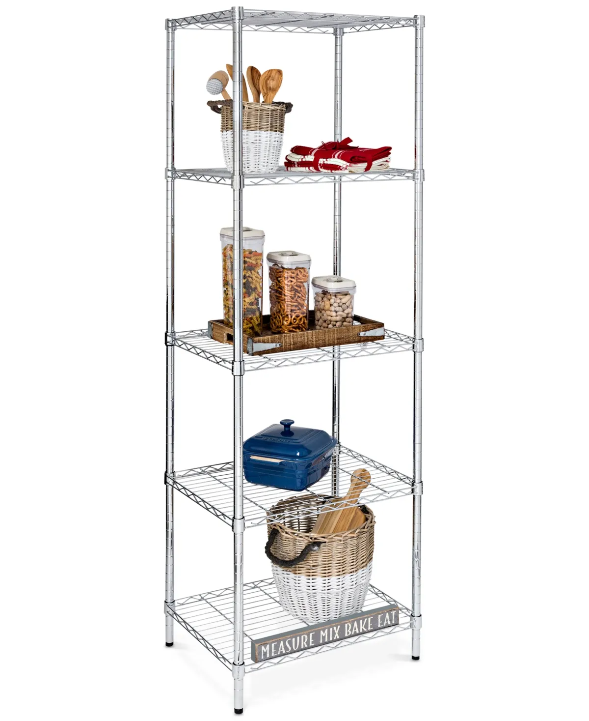 Honey-Can-Do SHF-01054 5-tier chrome shelving unit, 250 lbs