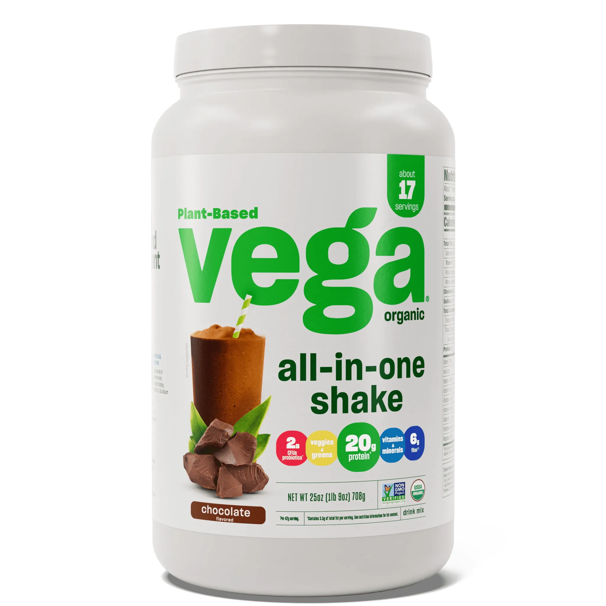 Vega Organic All-in-One Vegan Protein Powder, French Vanilla -Superfood Ingredients, Vitamins for Immunity Support, Keto Friendly, Pea Protein for Women & Men, 12.2 oz (Packaging May Vary)