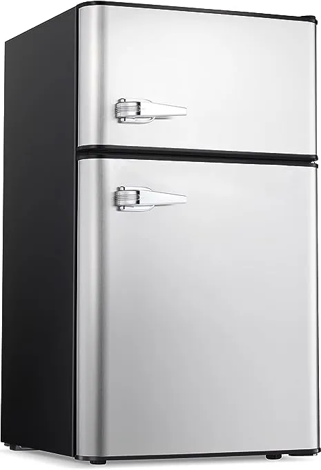 Antarctic Star Compact Mini Refrigerator Separate Freezer, Small Fridge Double 2