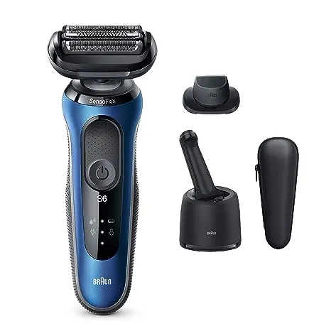 Braun Electric Razor for Men, Series 6 6072cc SensoFlex Electric Foil Shaver with Precision Beard Trimmer, Rechargeable, Wet & Dry with 4in1 SmartCare Center and Travel Case