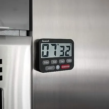 KT3 Kitchen Timer & Stopwatch, Large Digits, Loud Alarm, Mute Function, Quick-Set Buttons, Hang Hole, Magnetic Stand for Cooking and Classroom