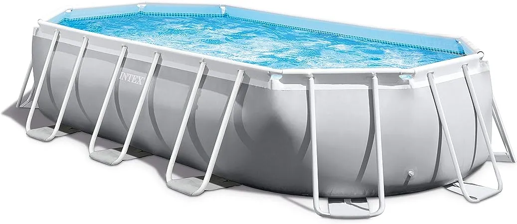 Intex 16.5-ft x 9-ft x 48-in Metal Frame Oval Above-Ground Pool with Filter Pump,Ground Cloth,Pool Cover and Ladder